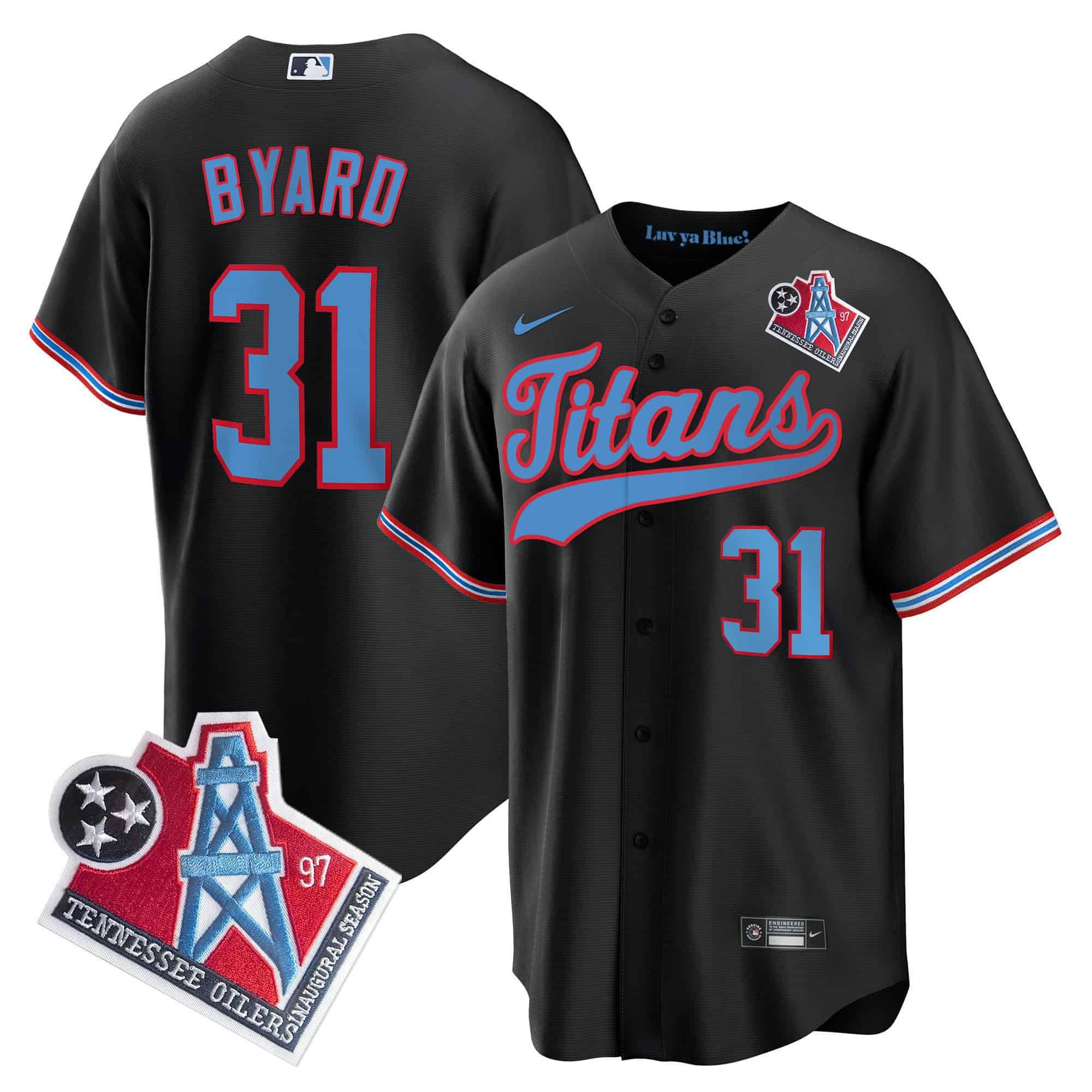 Men Tennessee Titans 31 Byard Black Nike 1997 Throwback Limited Cool Base NFL Jersey